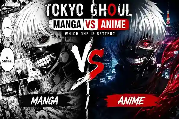 Tokyo Ghoul manga vs anime comparison featuring Kaneki Ken